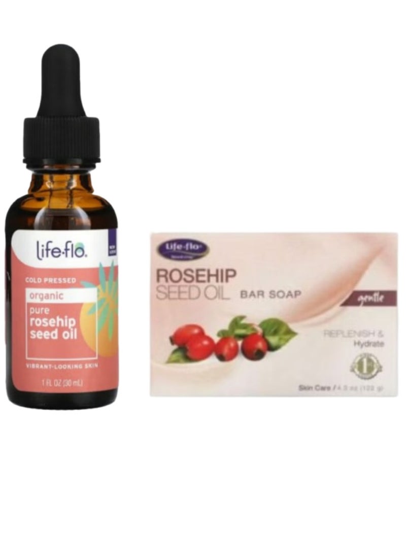 Life-flo Pure Rosehip Seed Oil 30ml And Rosehip Seed Oil Bar Soap 4.3ounce - Image 2